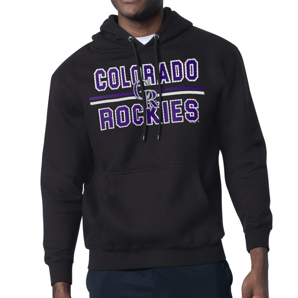 Colorado Rockies Starter Team Mesh Print Graphic Pullover Hoodie - Black