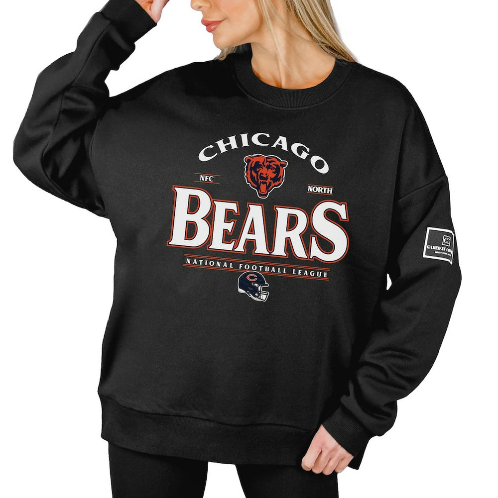 NFL Chicago Bears Gameday Couture Women's Oversized Players Only Black Label Pullover Sweatshirt