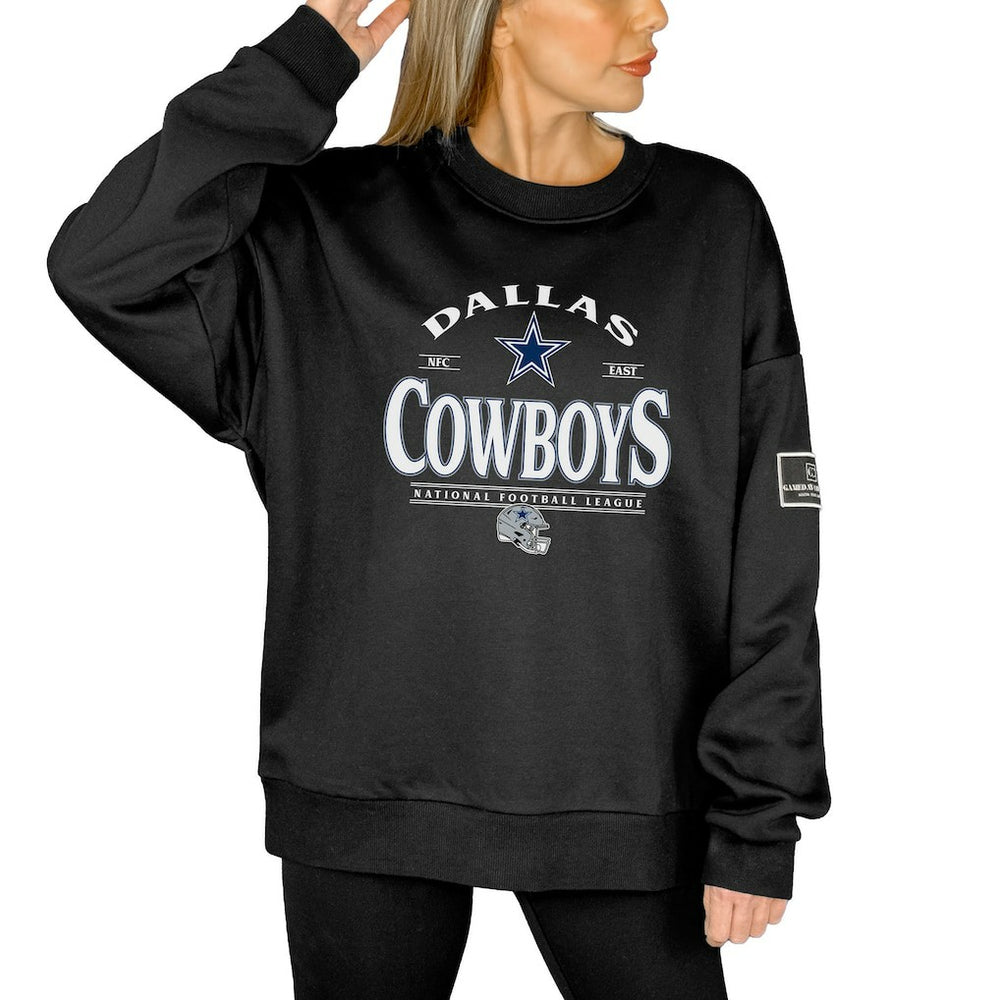 NFL Dallas Cowboys Gameday Couture Women's Oversized Players Only Black Label Pullover Sweatshirt