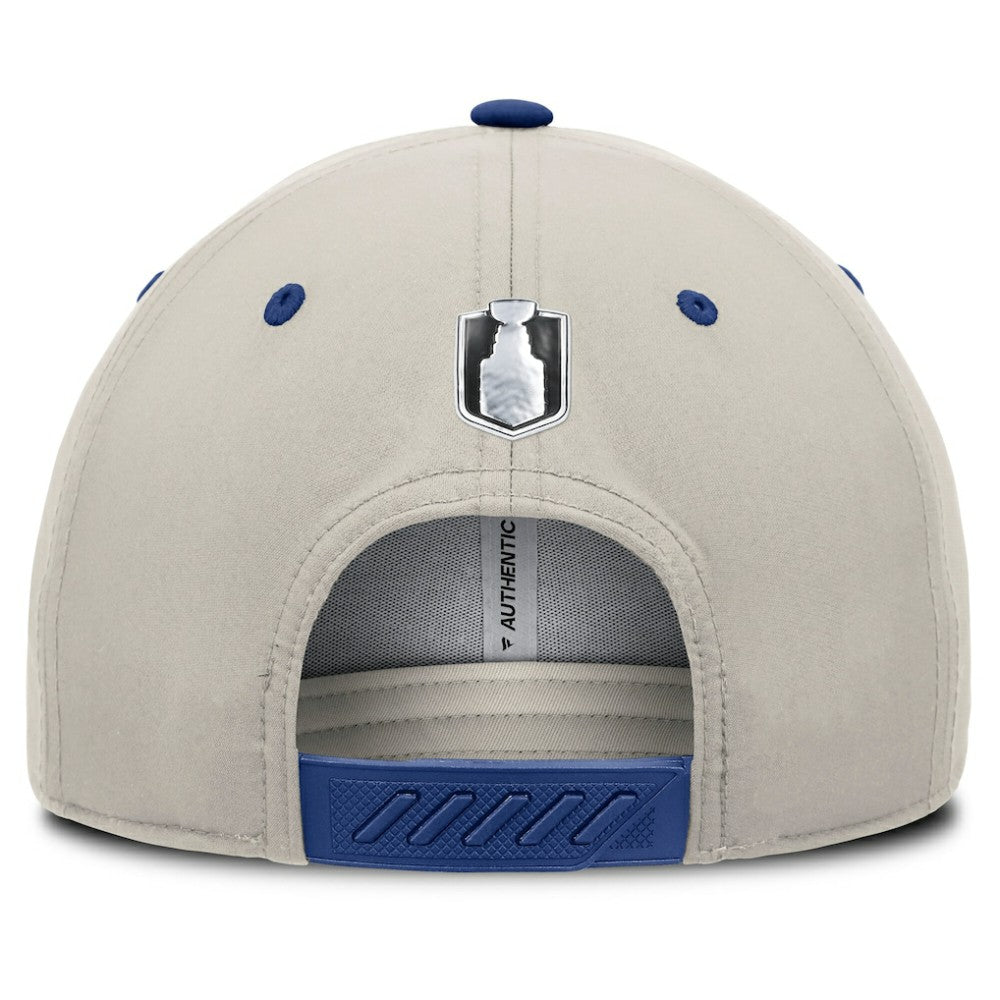 Toronto Maple Leafs Fanatics 2025 Stanley Cup Playoffs Locker Room Trucker Adjustable Hat