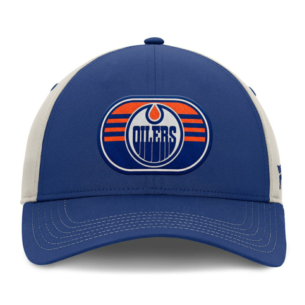 Edmonton Oilers Fanatics 2025 Stanley Cup Playoffs Locker Room Trucker Adjustable Hat