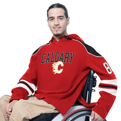 Calgary Flames G-III Sports by Carl Banks Adaptive Wear Lord Stanley Hooded Long Sleeve Sweatshirt