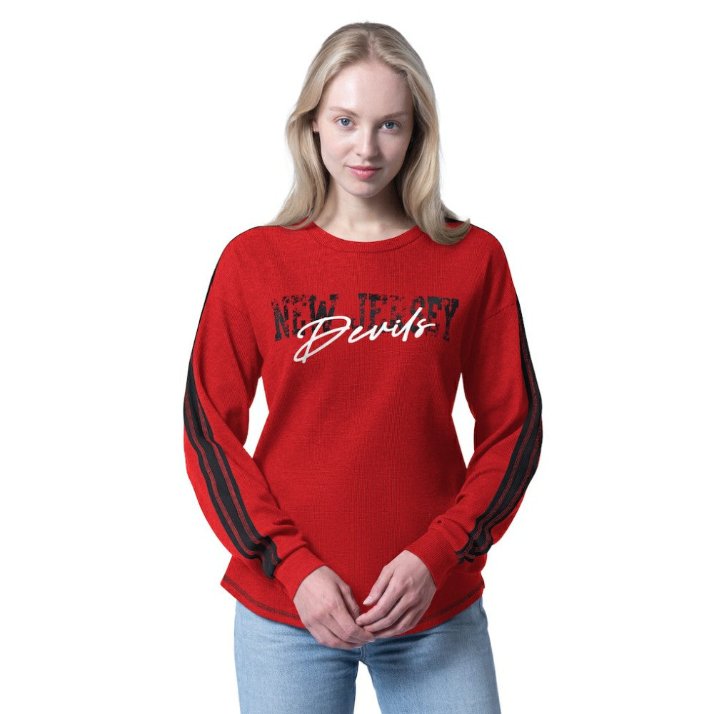 New Jersey Devils G-III 4Her by Carl Banks Women's Advantage Thermal Long-Sleeve Tri-Blend T-Shirt