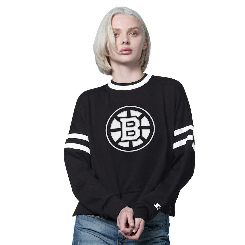 Boston Bruins Starter Women's Rally Fleece Cropped Sweatshirt