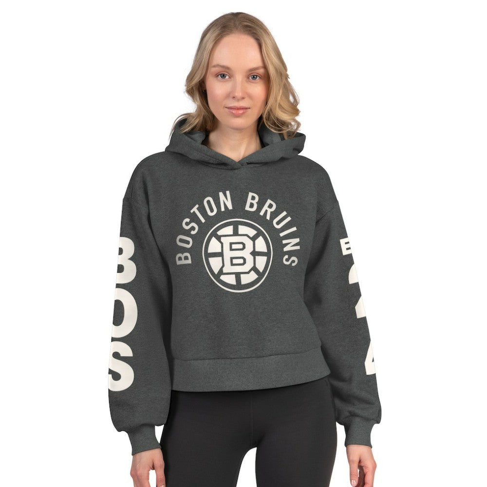 Boston Bruins Starter Women's Star Player Cropped Fleece Hoodie