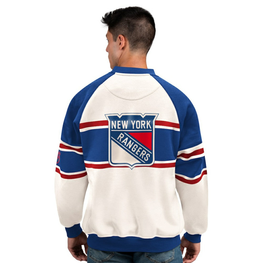 New York Rangers Starter Male Adult Defense Fleece Crewneck Sweatshirt