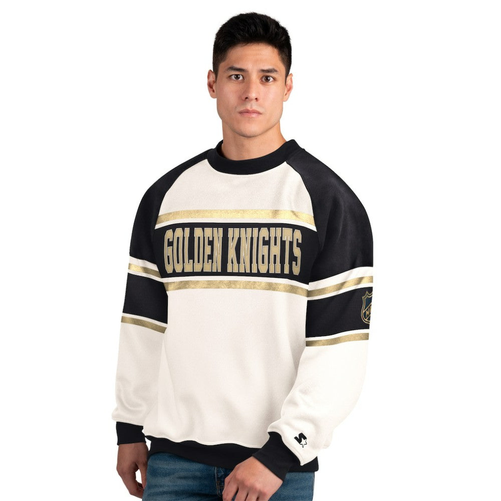 Vegas Golden Knights Starter Male Adult Defense Fleece Crewneck Sweatshirt