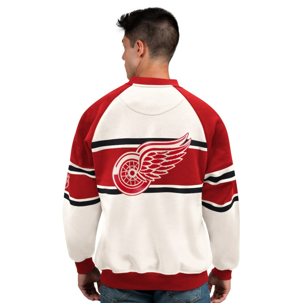 Detroit Red Wings Starter Male Adult Defense Fleece Crewneck Sweatshirt
