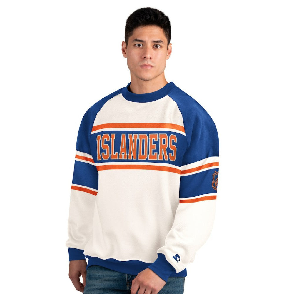 New York Islanders Starter Male Adult Defense Fleece Crewneck Sweatshirt