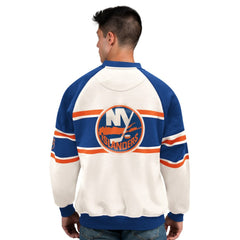 New York Islanders Starter Male Adult Defense Fleece Crewneck Sweatshirt