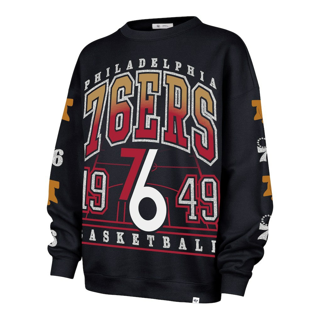 Philadelphia 76ers '47 Women's 2025/26 City Edition Go Big Oversized Sweatshirt - Navy | 47 brand for sale