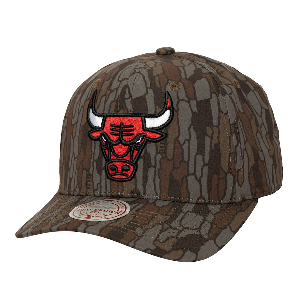 Chicago Bulls Hidden Pro-Crown Adjustable Hat - Camo | Mitchell & Ness for sale