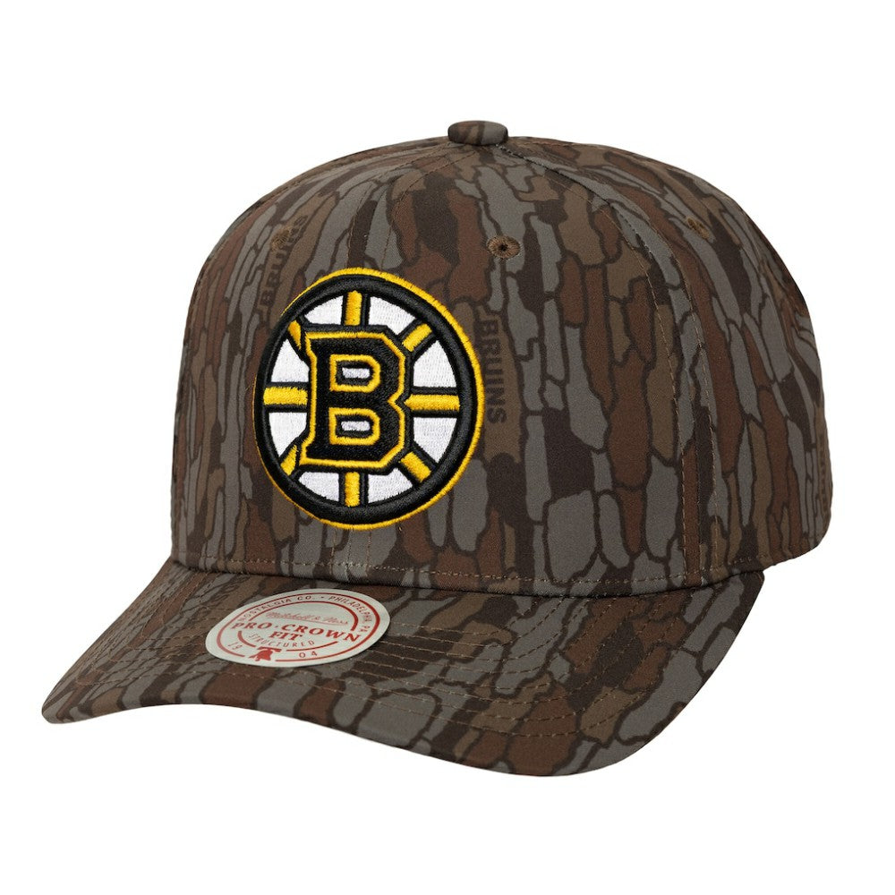Boston Bruins Mitchell & Ness Hidden Camo Pro Crown Adjustable Hat