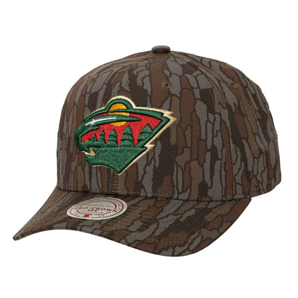 Minnesota Wild Mitchell & Ness Hidden Camo Pro Crown Adjustable Hat