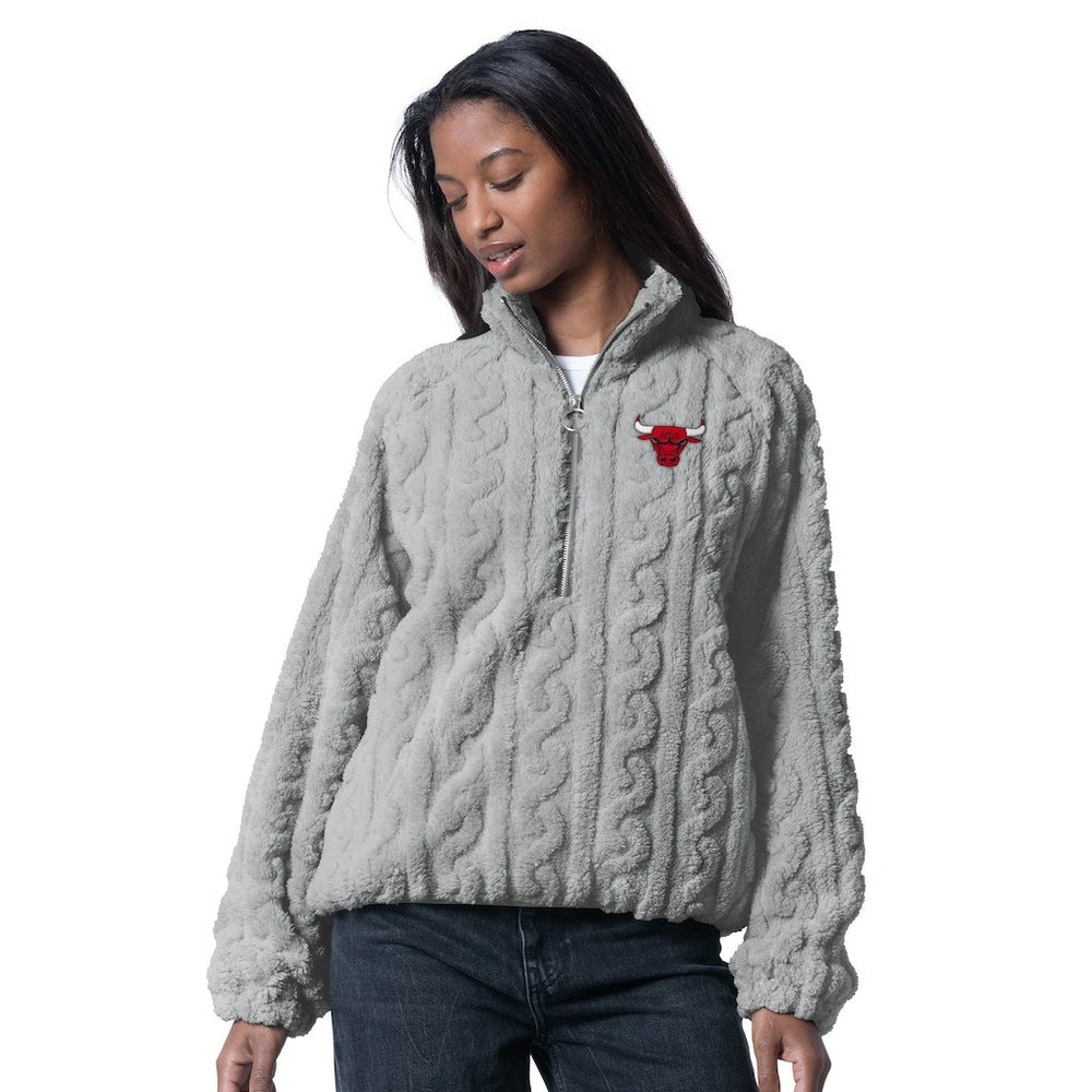 Chicago Bulls G-III 4Her by Carl Banks Women's Champ Half-Zip Pullover - Gray discount