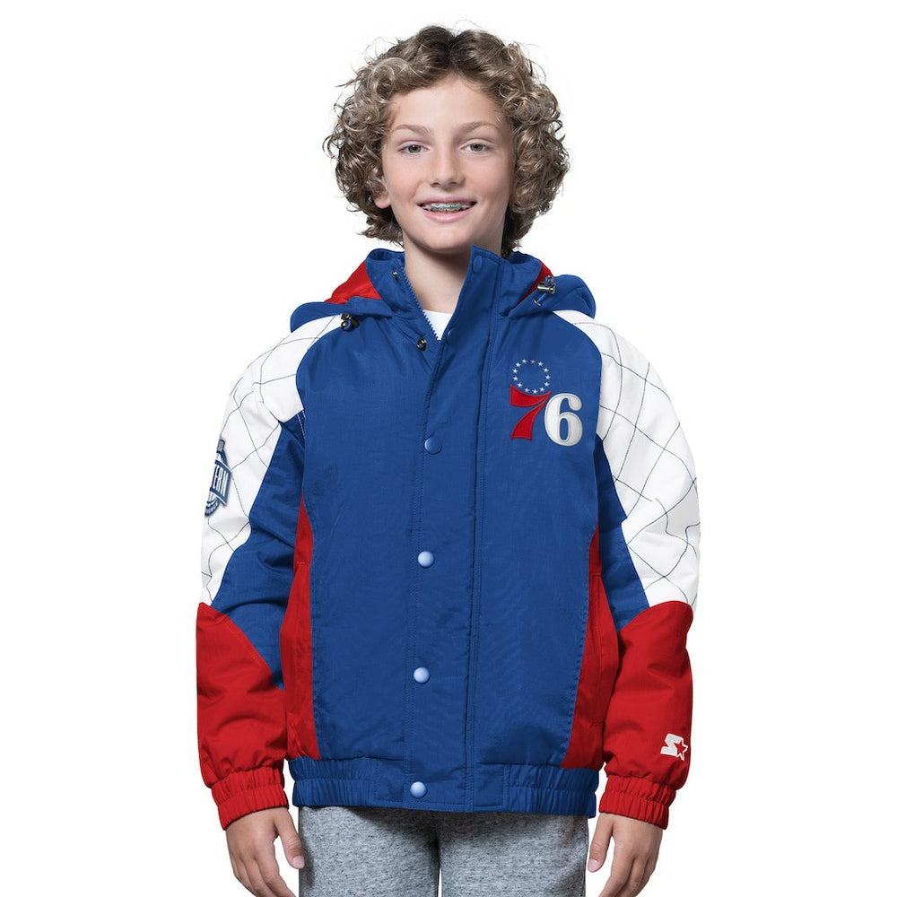 Philadelphia 76ers Starter Youth All Time Pro Jr. Full-Zip Hoodie Jacket - Royal/Red shop