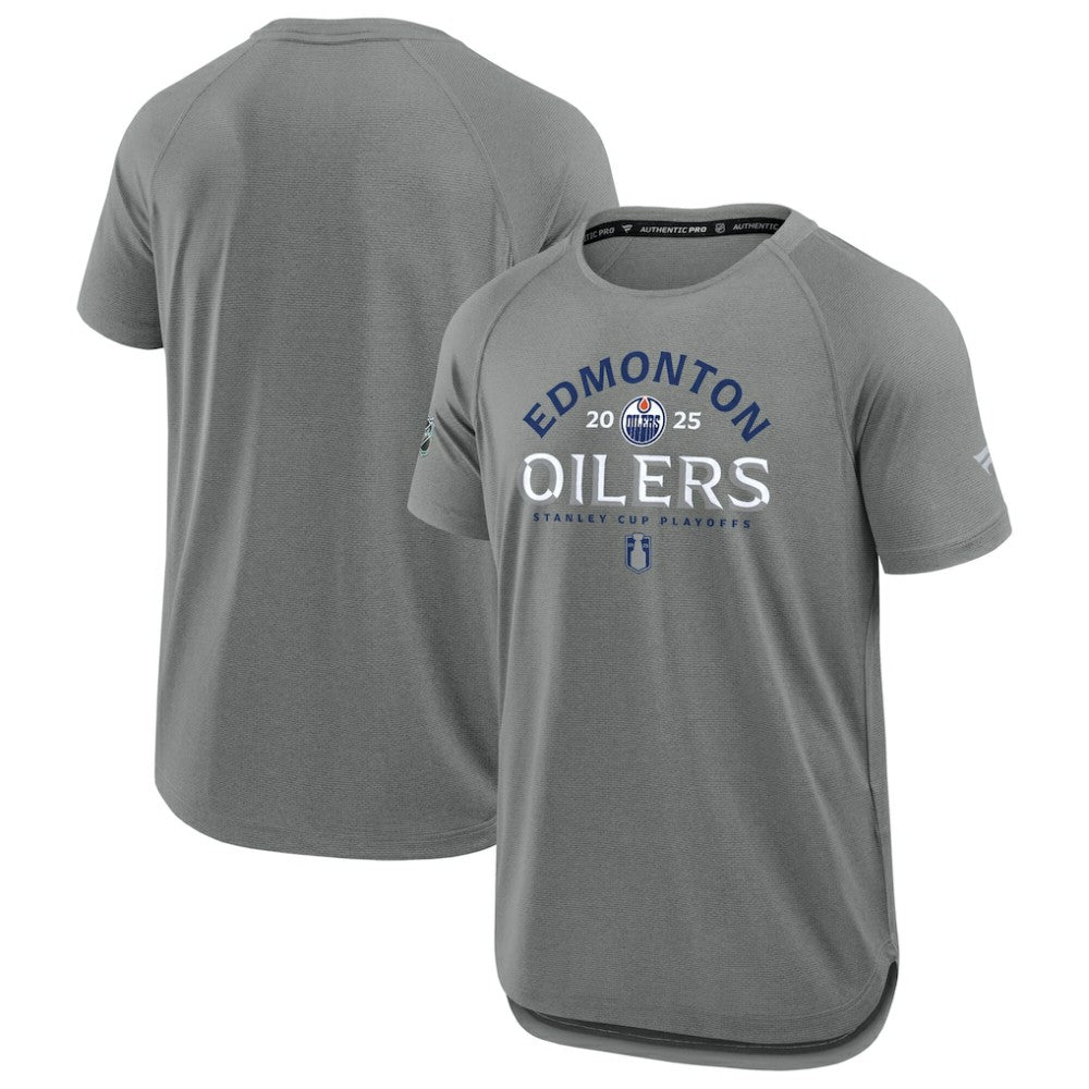 Edmonton Oilers Fanatics 2025 Stanley Cup Playoffs Authentic Pro Rink Performance T-Shirt