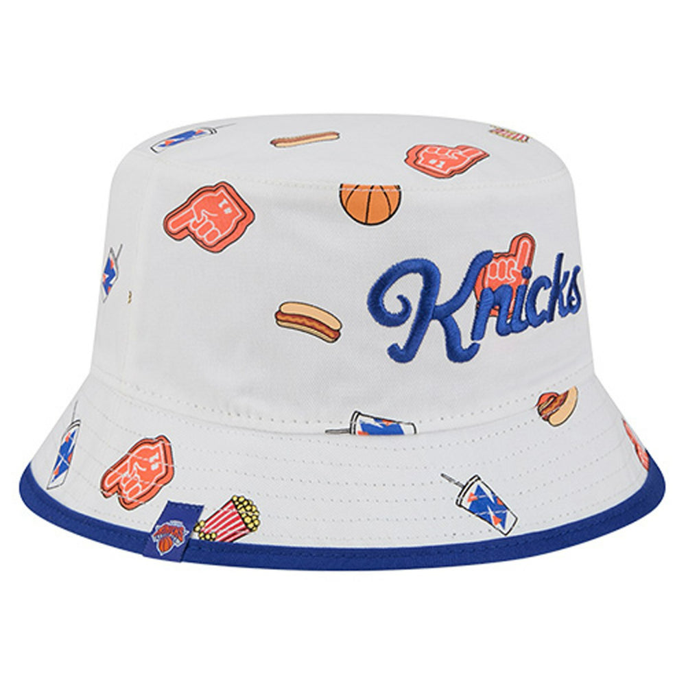 New York Knicks Team Cheer Reversible Bucket Hat - White | New Era shop