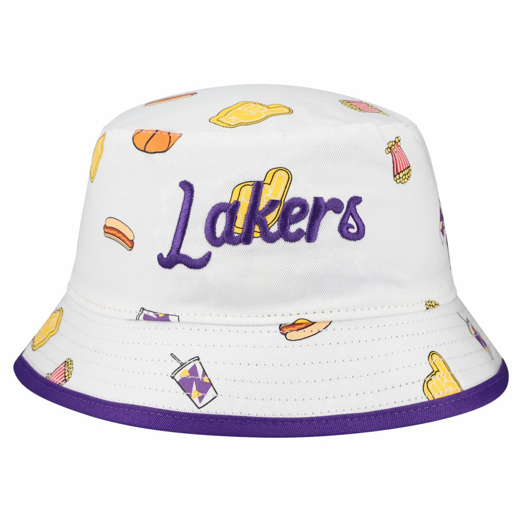 Los Angeles Lakers Team Cheer Reversible Bucket Hat - White | New Era discount