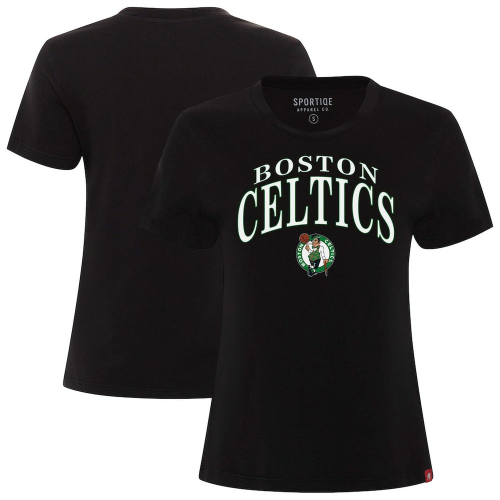 Boston Celtics Sportiqe Women's Arcadia Boxy T-Shirt - Black sale