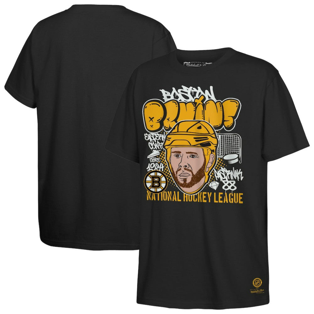 David Pastrnak Boston Bruins Mitchell & Ness Youth Caricature T-Shirt