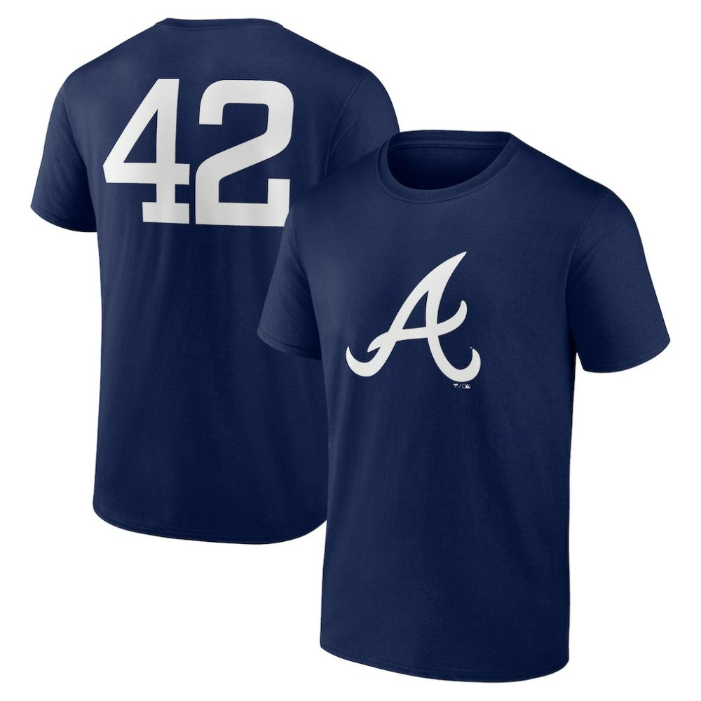 Atlanta Braves Jackie Robinson Day Name & Number T-Shirt - Navy