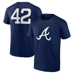 Atlanta Braves Jackie Robinson Day Name & Number T-Shirt - Navy