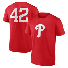 Philadelphia Phillies Jackie Robinson Day Name & Number T-Shirt - Red