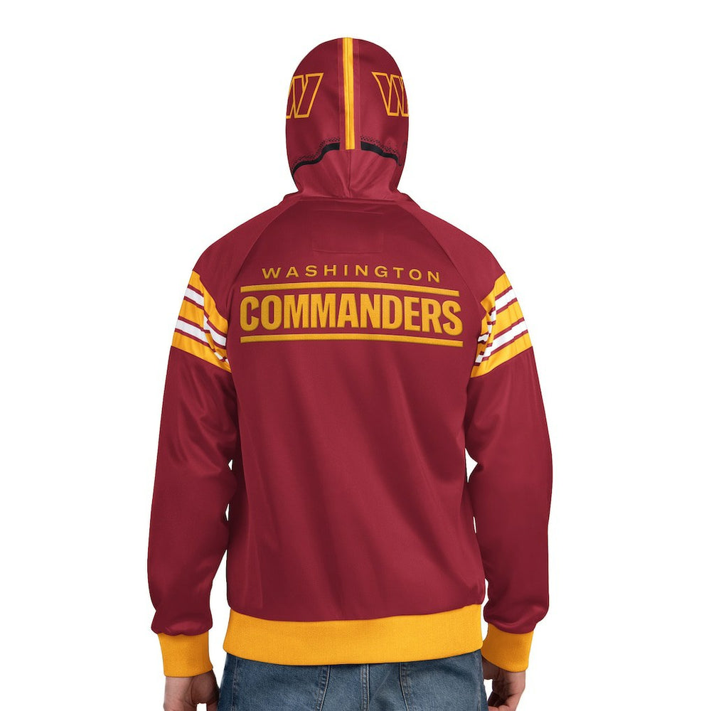 NFL Washington Commanders Pro Player Helmet Full-Zip Hooded Track Jacket