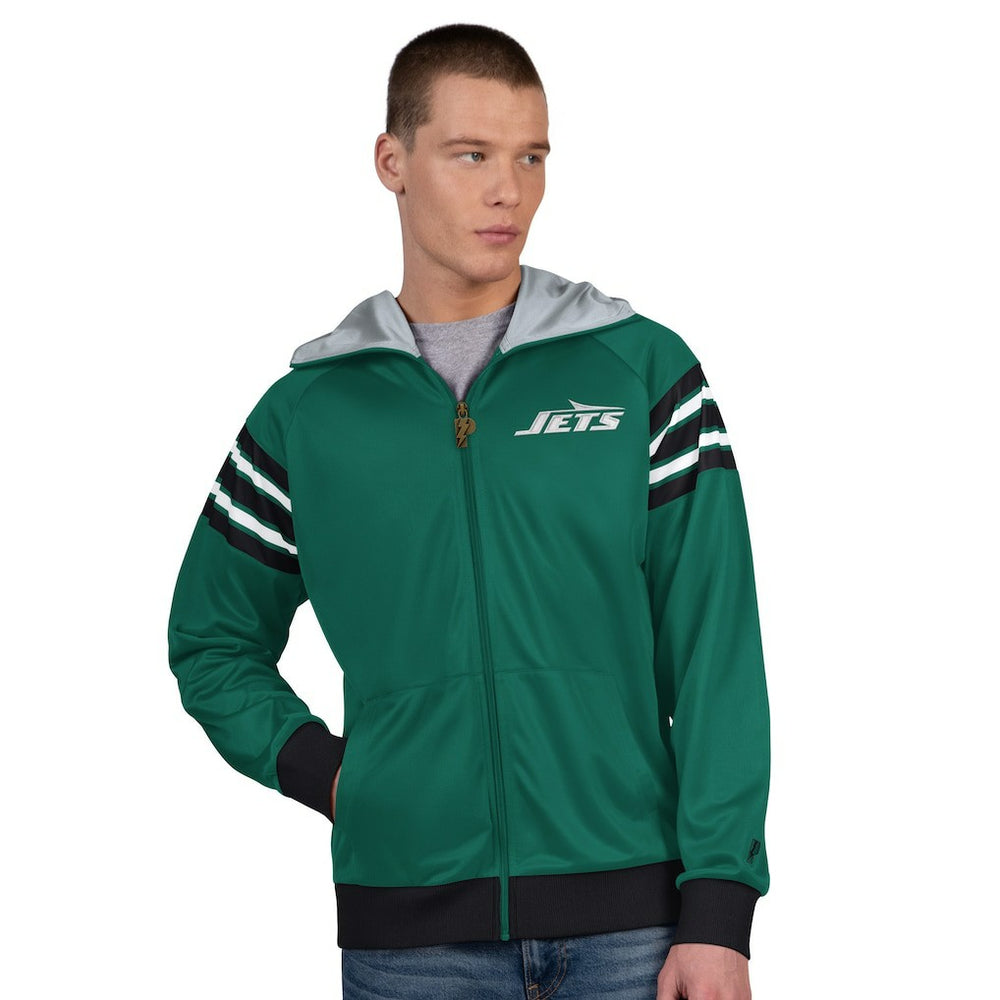 NFL New York Jets Pro Player Helmet Full-Zip Hooded Track Jacket