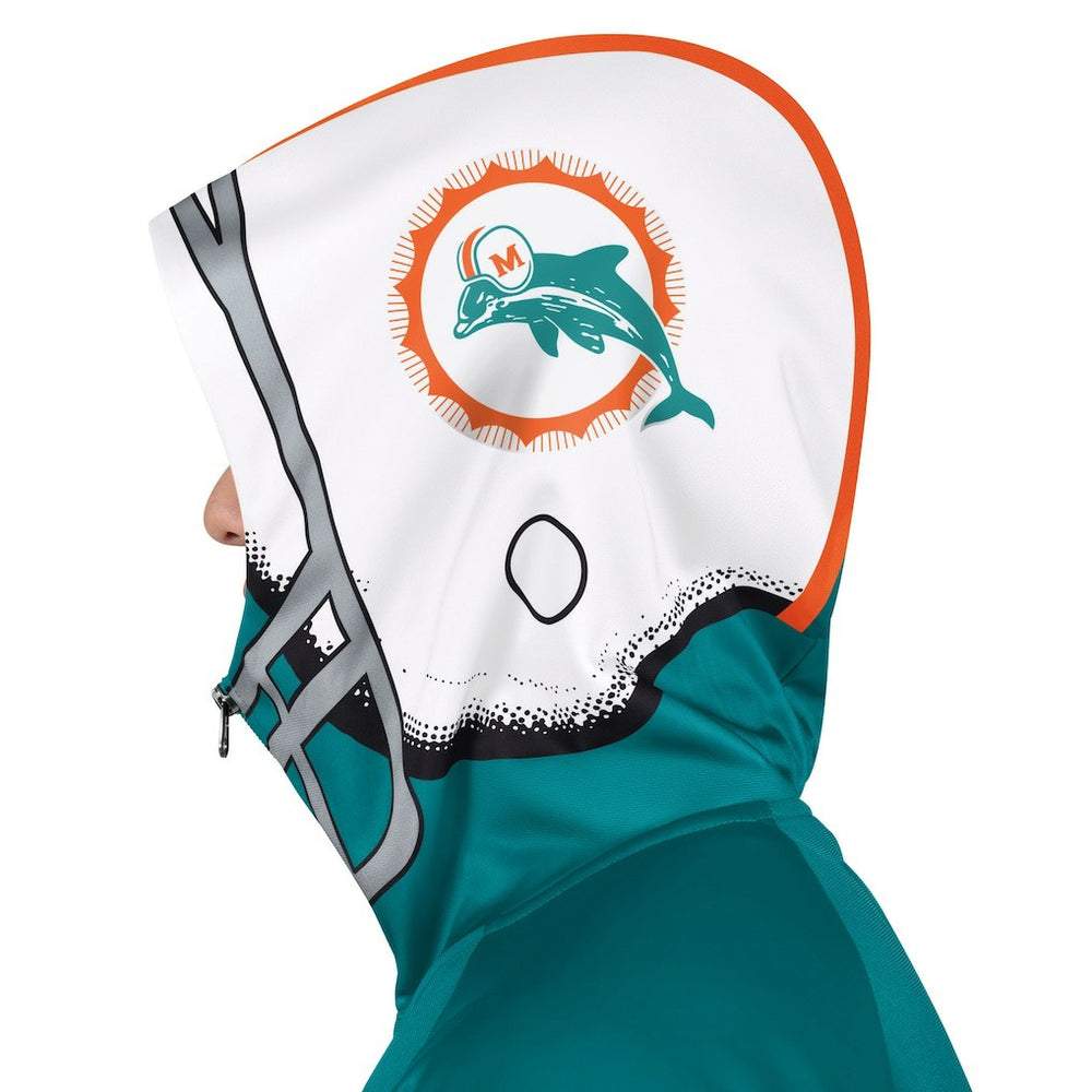 NFL Miami Dolphins Pro Player Retro Helmet Full-Zip Hooded Track Jacket