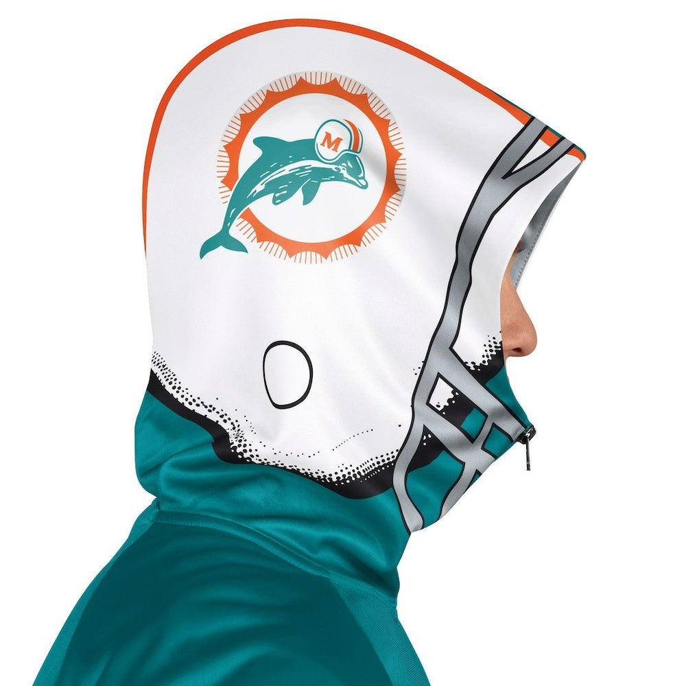 NFL Miami Dolphins Pro Player Retro Helmet Full-Zip Hooded Track Jacket