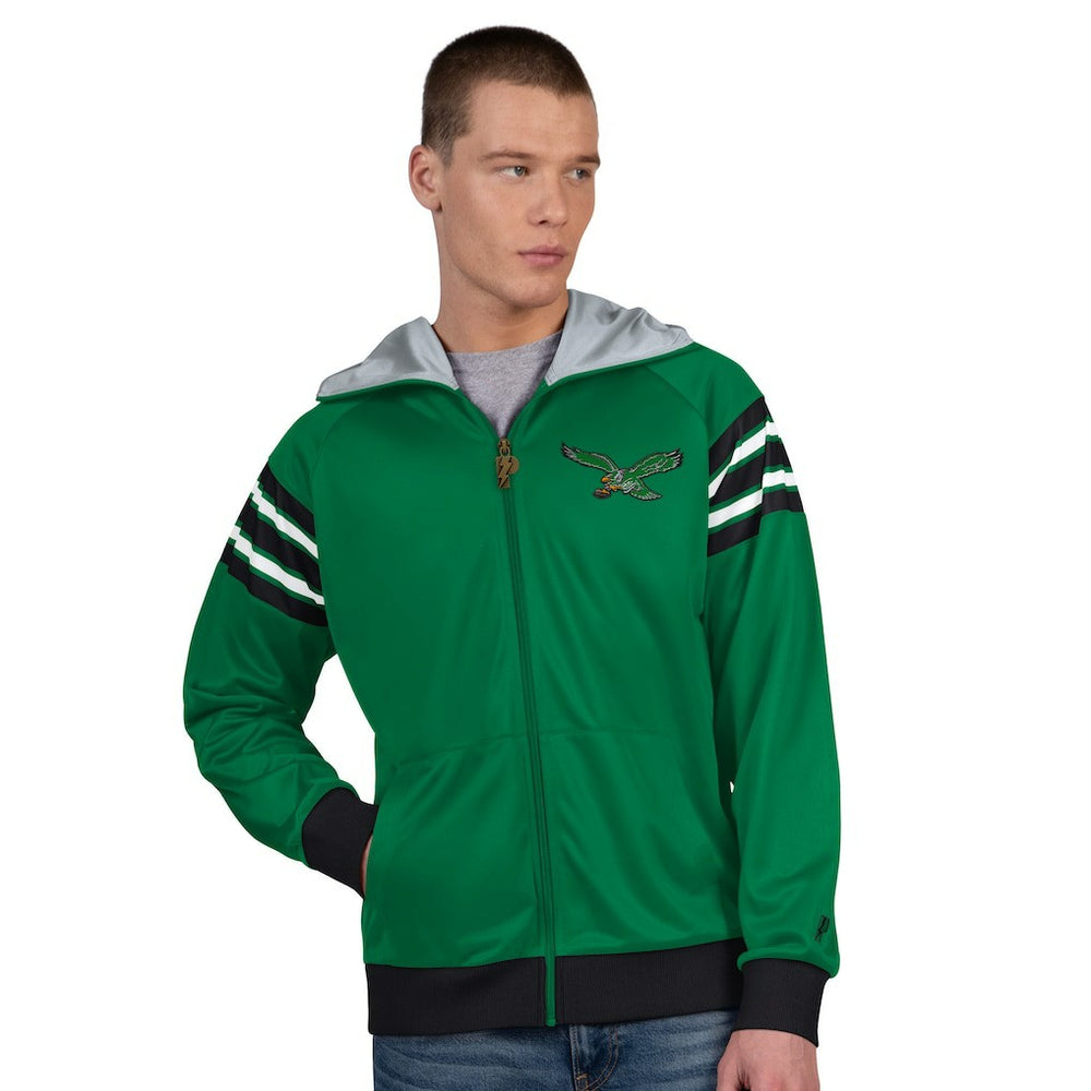 NFL Philadelphia Eagles Pro Player Retro Helmet Full-Zip Hooded Track Jacket