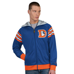 NFL Denver Broncos Pro Player Retro Helmet Full-Zip Hooded Track Jacket