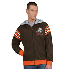 NFL Cleveland Browns Pro Player Retro Helmet Full-Zip Hooded Track Jacket