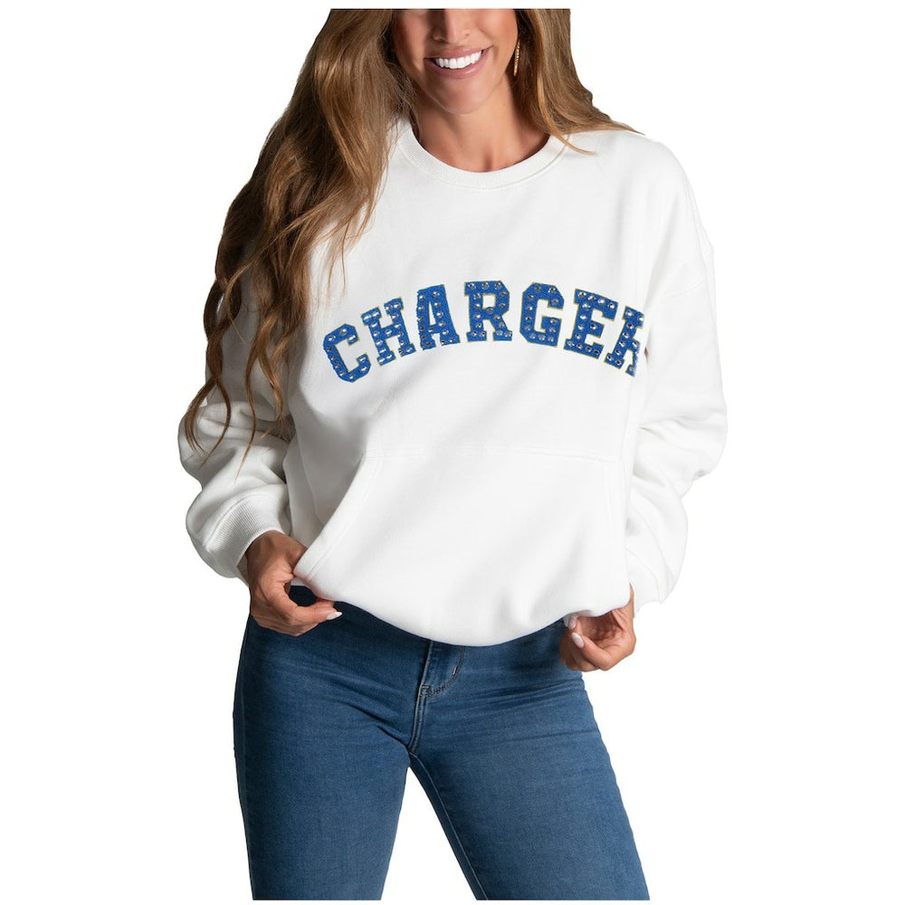 NFL Los Angeles Chargers Cuce Women's Chenille Jeweled Sweatshirt