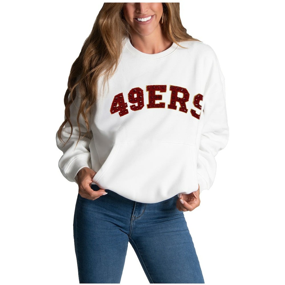 NFL San Francisco 49ers Cuce Women's Chenille Jeweled Sweatshirt
