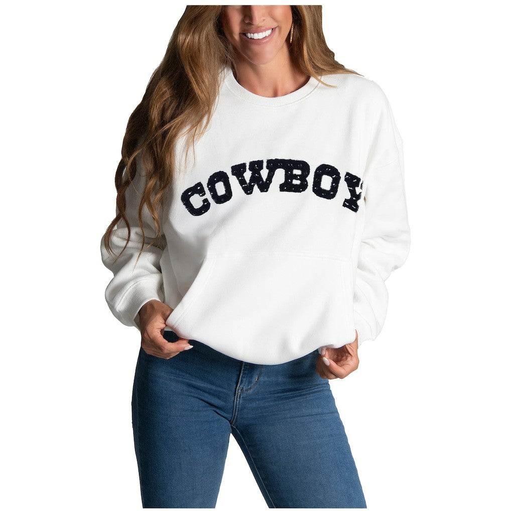 NFL Dallas Cowboys Cuce Women's Chenille Jeweled Sweatshirt