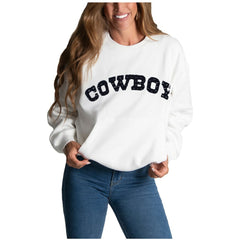 NFL Dallas Cowboys Cuce Women's Chenille Jeweled Sweatshirt