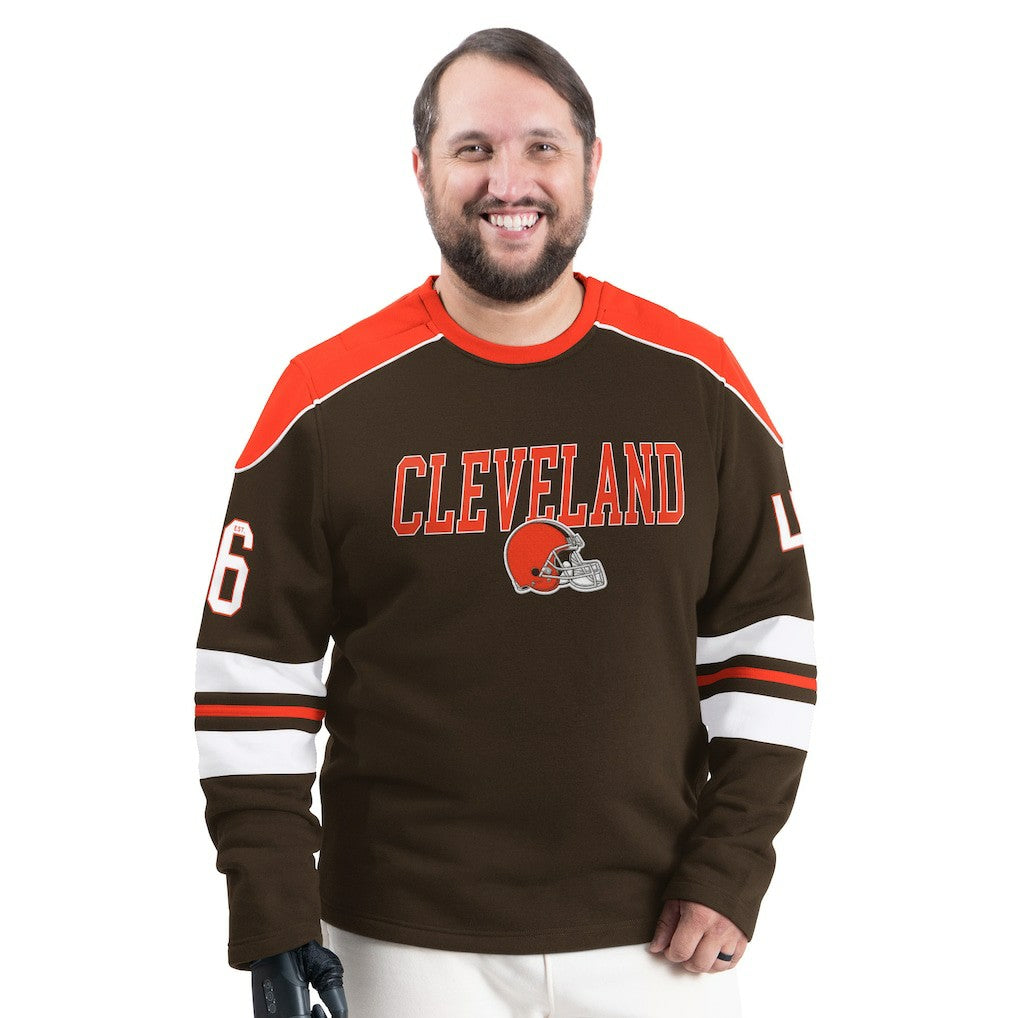 NFL Cleveland Browns G-III Sports by Carl Banks Adaptive Lord Stanley Crewneck Sweatshirt