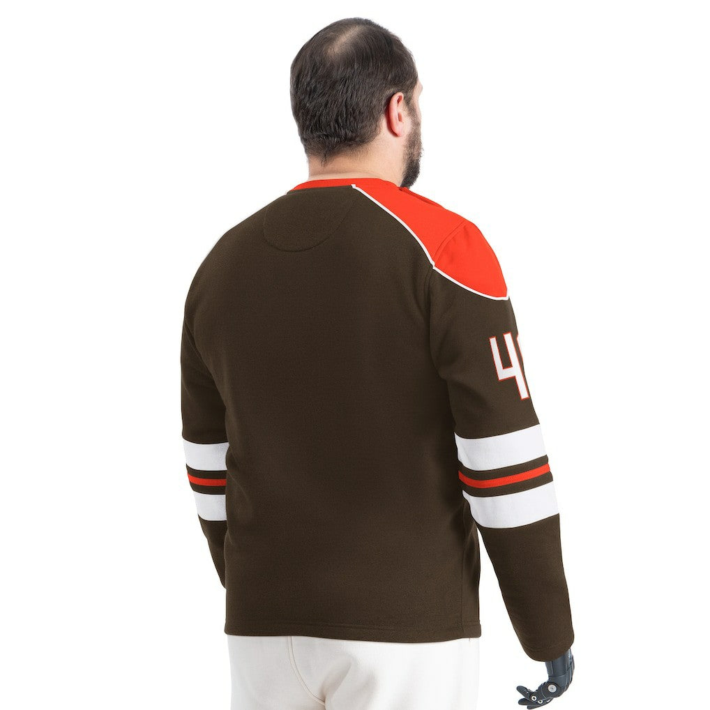 NFL Cleveland Browns G-III Sports by Carl Banks Adaptive Lord Stanley Crewneck Sweatshirt