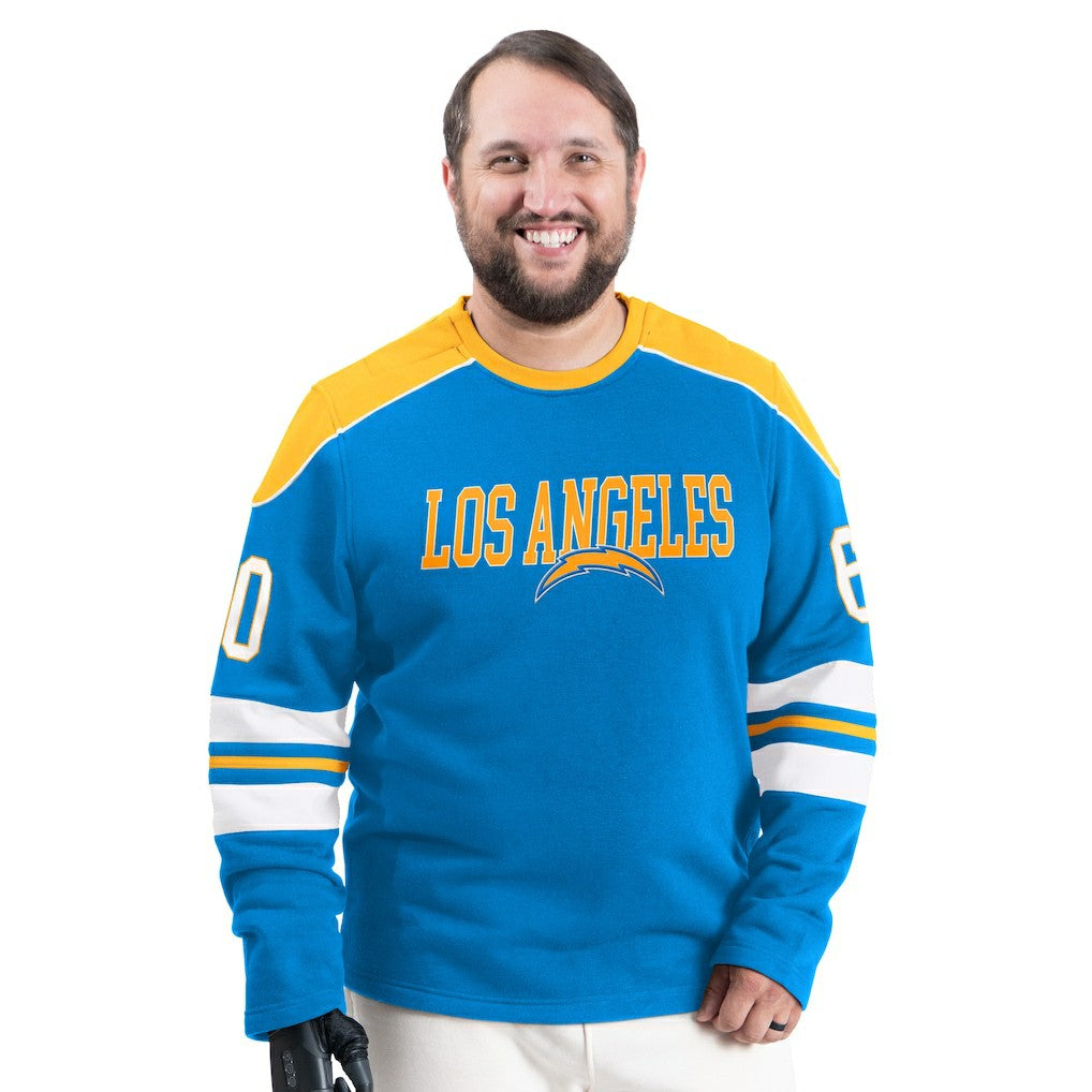 NFL Los Angeles Chargers G-III Sports by Carl Banks Adaptive Lord Stanley Crewneck Sweatshirt
