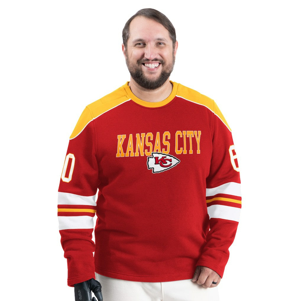 NFL Kansas City Chiefs G-III Sports by Carl Banks Adaptive Lord Stanley Crewneck Sweatshirt