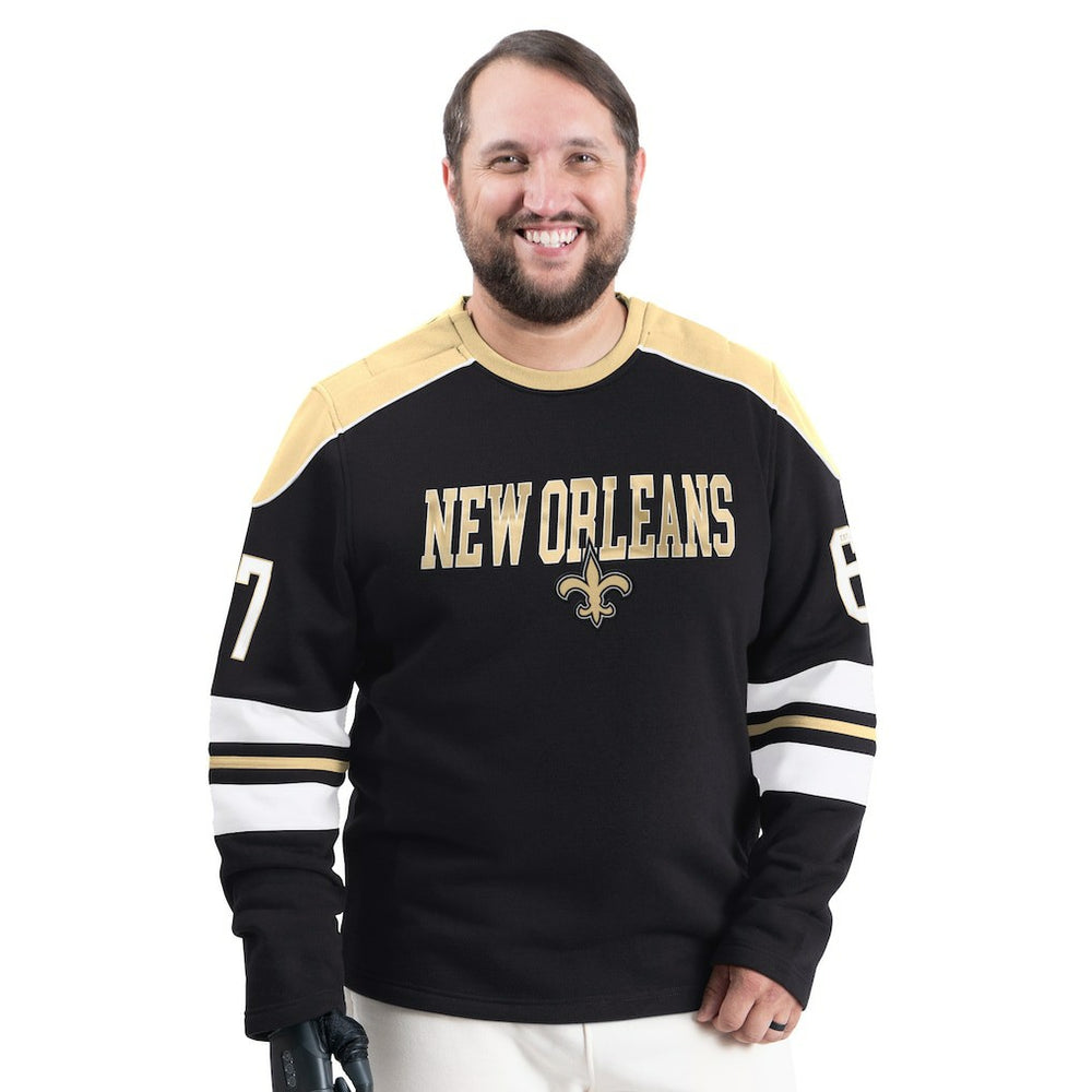 NFL New Orleans Saints G-III Sports by Carl Banks Adaptive Lord Stanley Crewneck Sweatshirt