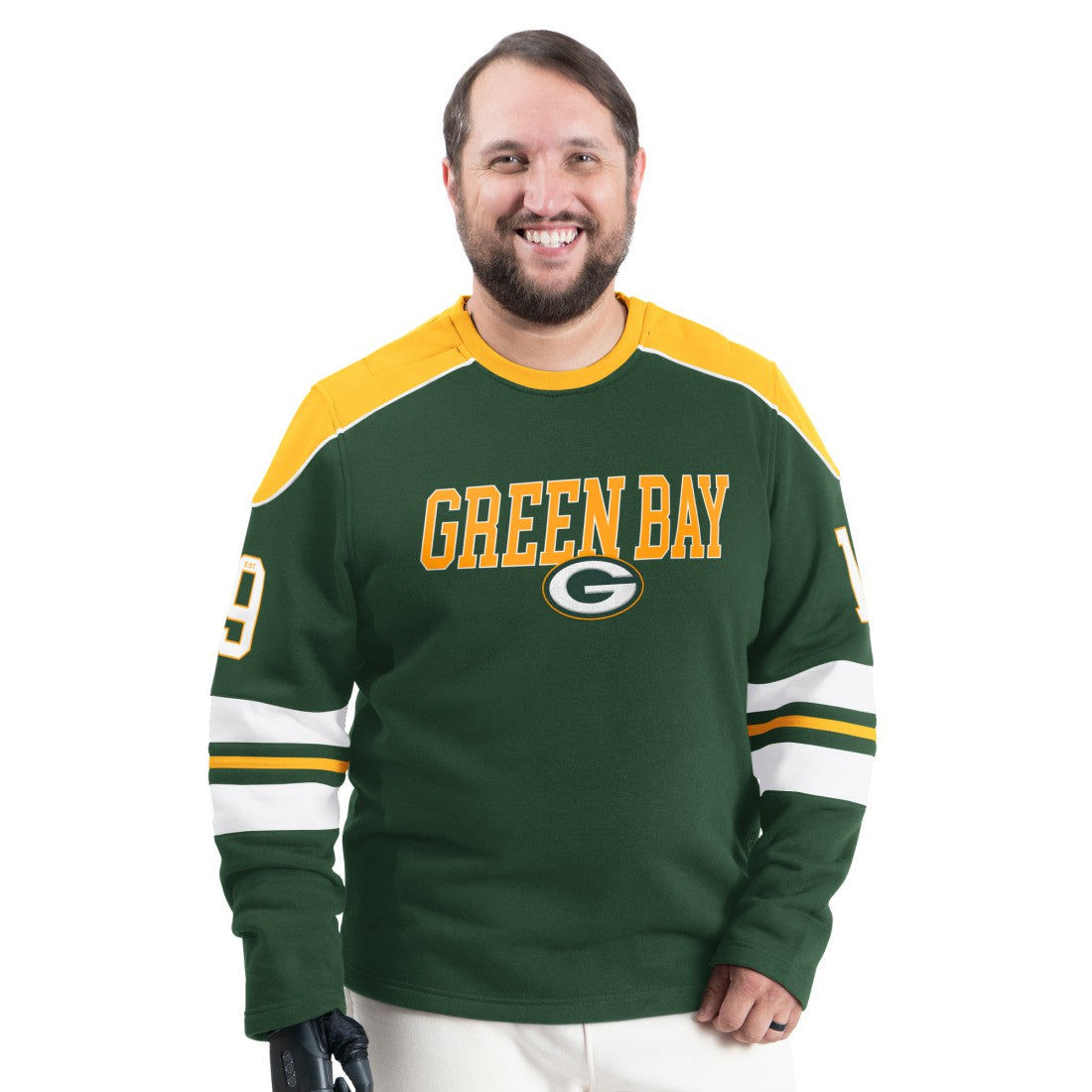 NFL Green Bay Packers G-III Sports by Carl Banks Adaptive Lord Stanley Crewneck Sweatshirt