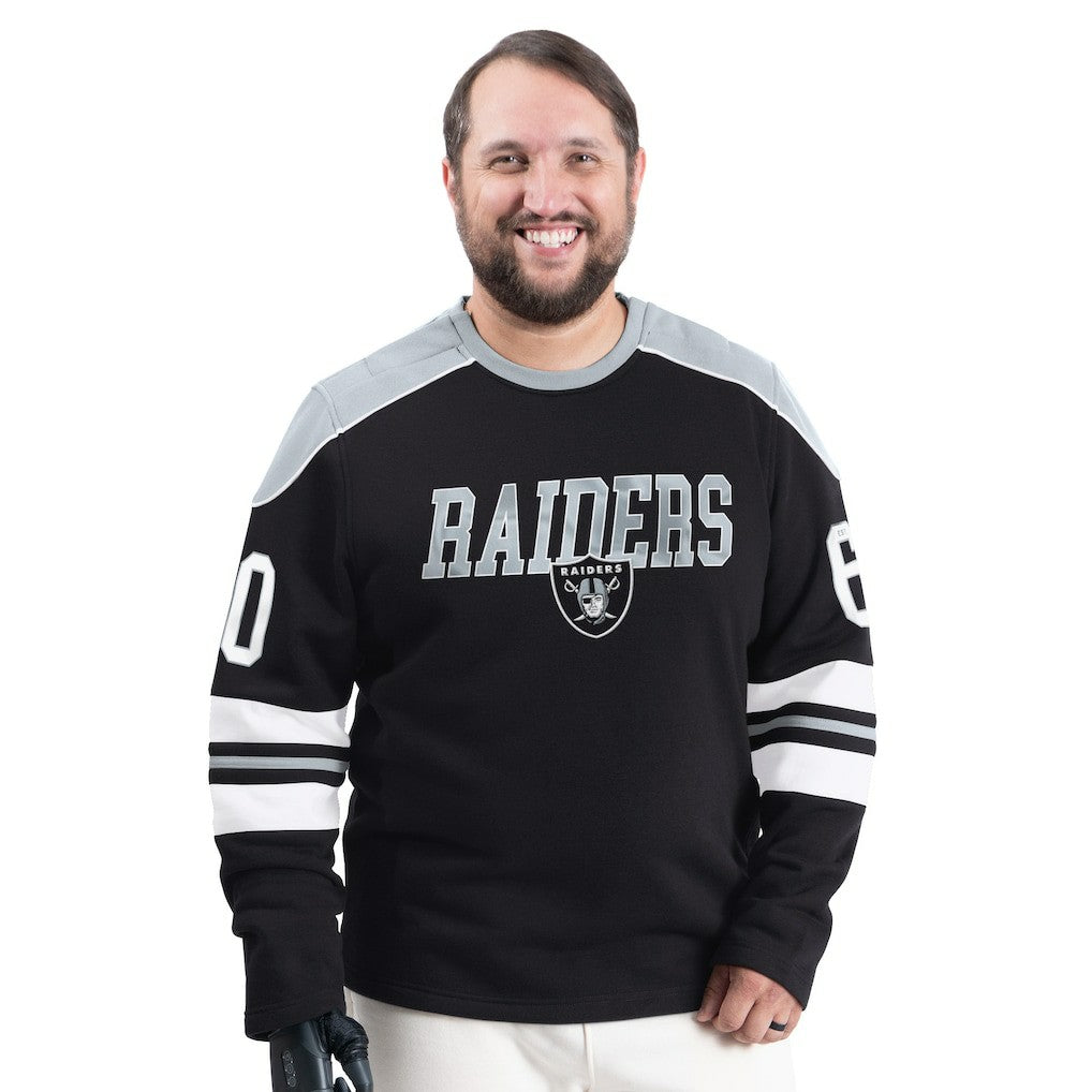 NFL Las Vegas Raiders G-III Sports by Carl Banks Adaptive Lord Stanley Crewneck Sweatshirt