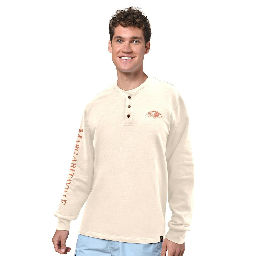 NFL Baltimore Ravens Margaritaville Five O'Clock Henley Long Sleeve T-Shirt