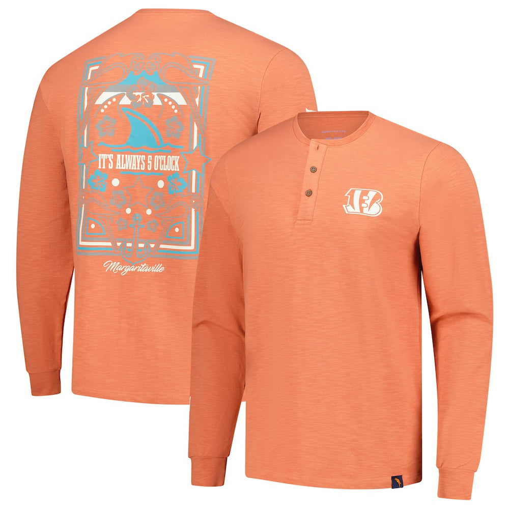NFL Cincinnati Bengals Margaritaville Five O'Clock Henley Long Sleeve T-Shirt