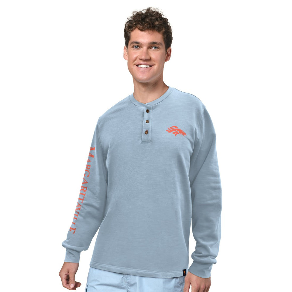 NFL Denver Broncos Margaritaville Five O'Clock Henley Long Sleeve T-Shirt