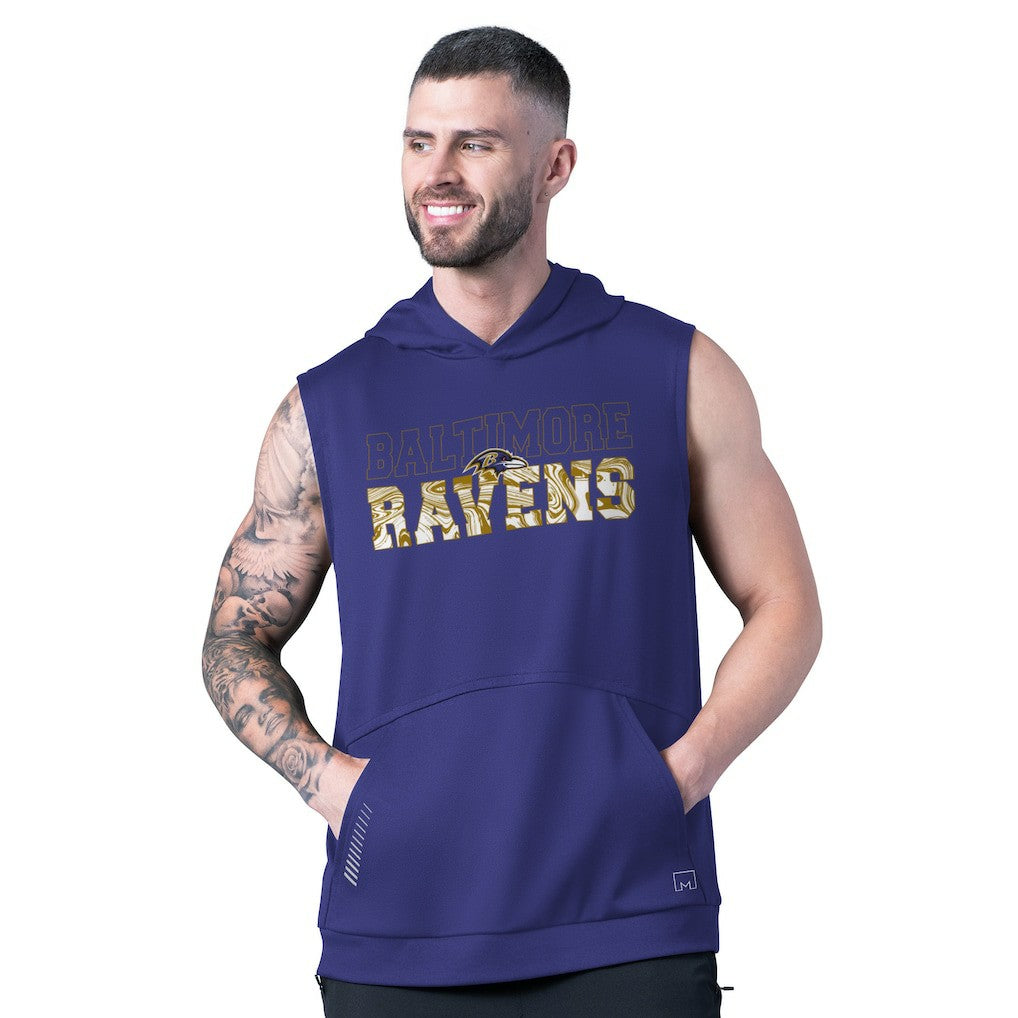 NFL Baltimore Ravens MSX by Michael Strahan Tri-Blend Rebound Sleeveless Hoodie